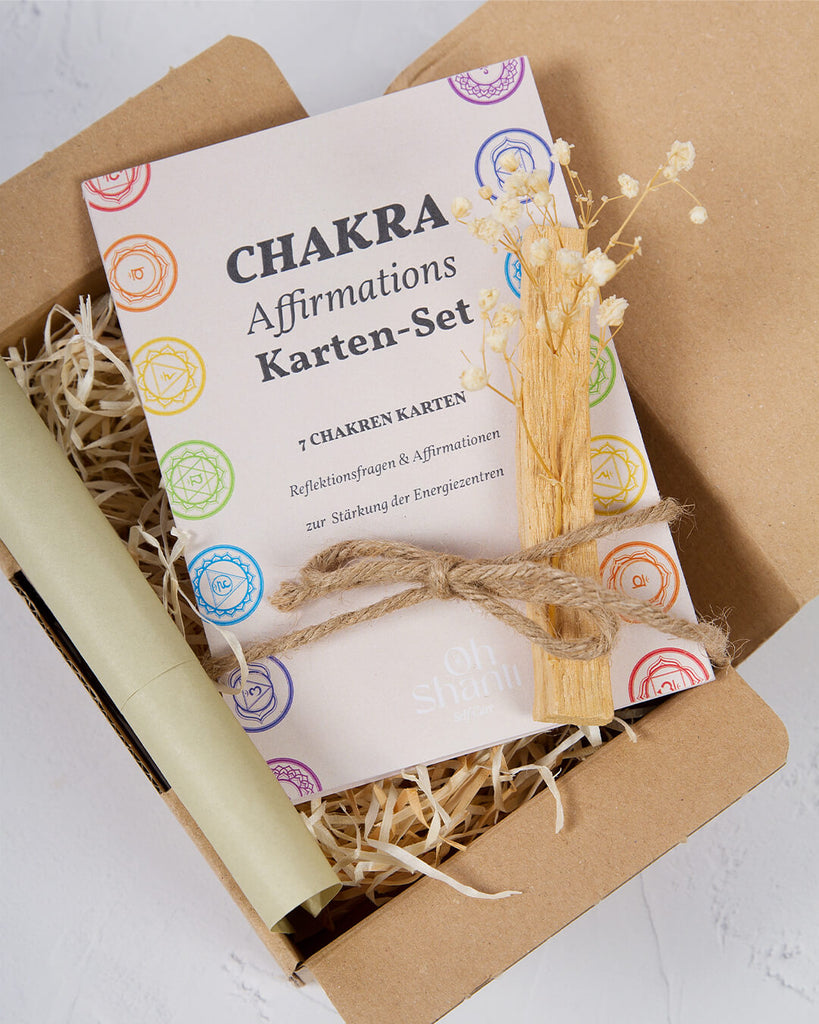 Affirmationskarten Chakra Set verpackt
