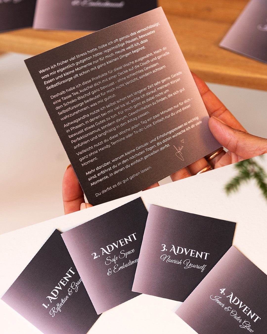 Selbstfürsorge Adventskalender mit Achtsamkeitskarten