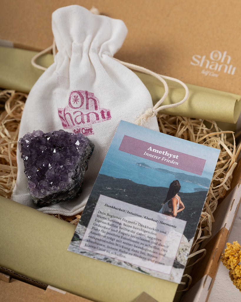Achtsamkeit Geschenk mit Amethyst