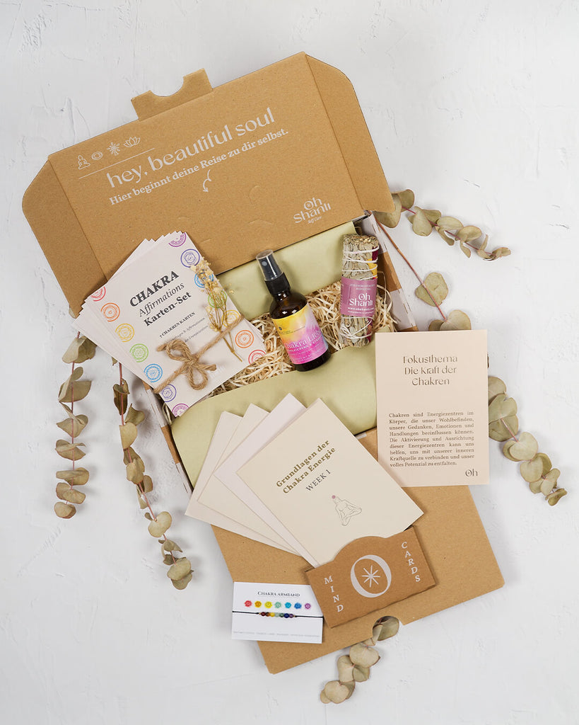 Chakren Geschenk Box mit Deko und Inhalt