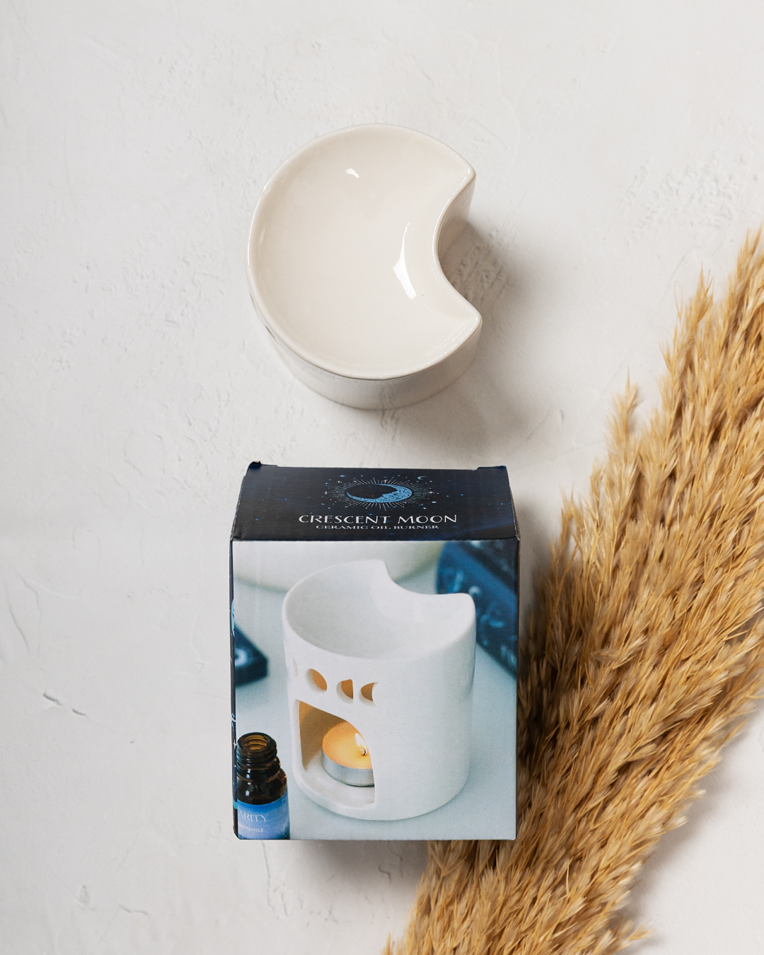Duftlampe Keramik in Halbmondform