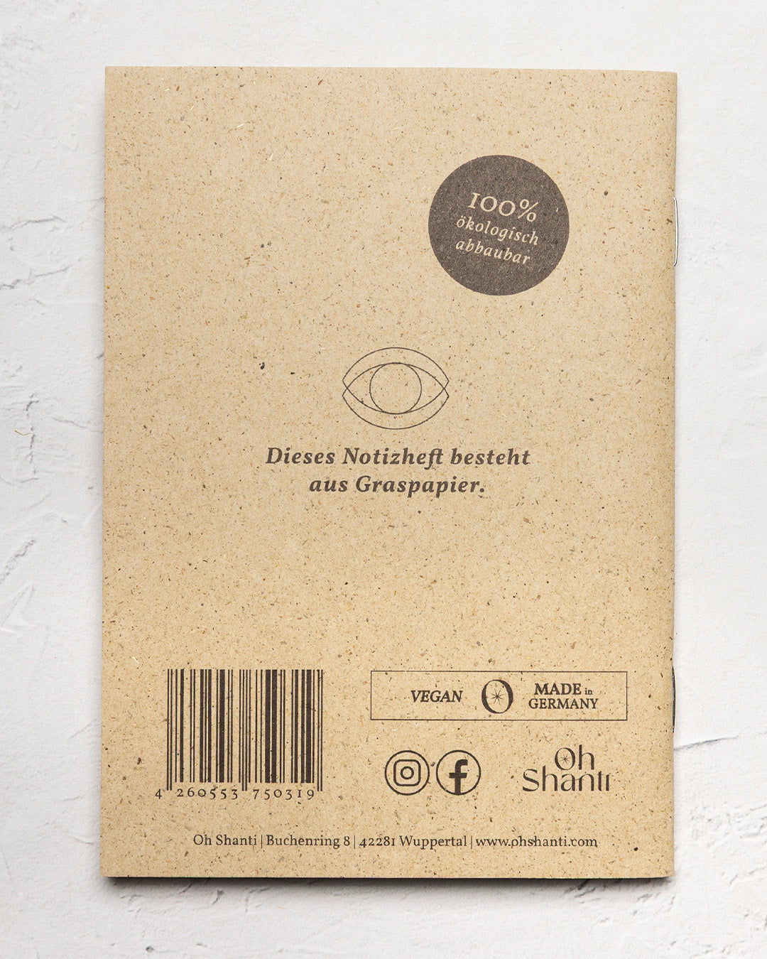 Notizheft aus Graspapier, 100% ökologisch abbaubar